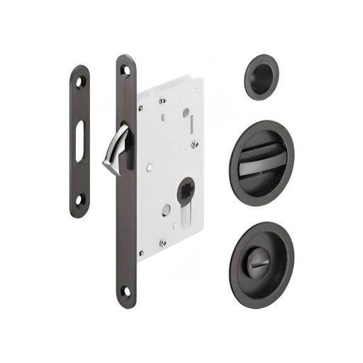 Khóa cửa trượt WC tay nắm âm Hafele 911.27.503 màu xám đen