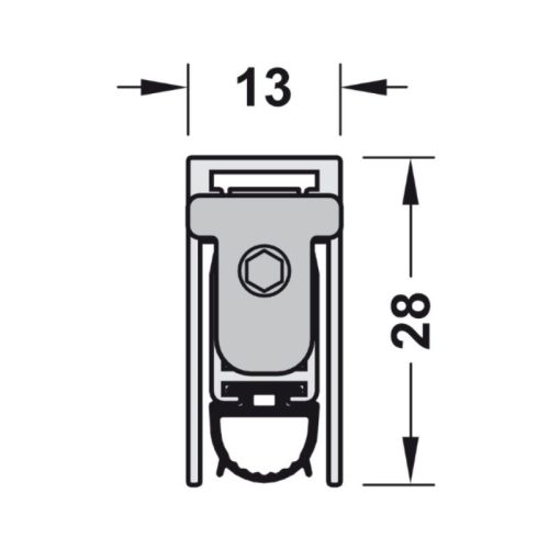 Thanh chắn bụi tự động 583 mm Hafele 950.45.013 4 kich thuoc thanh chan bui tu dong 583 mm hafele 950 45 013