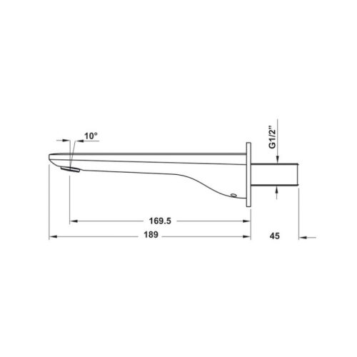 Kích thước vòi xả bồn 1 đường nước 160 Kobe đen Hafele 589.15.090