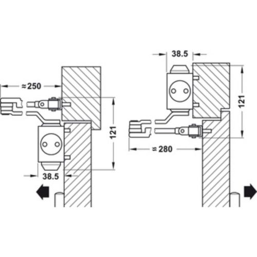 Cơ cấu đóng cửa tự động DCL51.HO.đen Hafele 931.84.663 3 lap dat co cau dong cua tu dong dcl51.ho .den hafele 931.84.663
