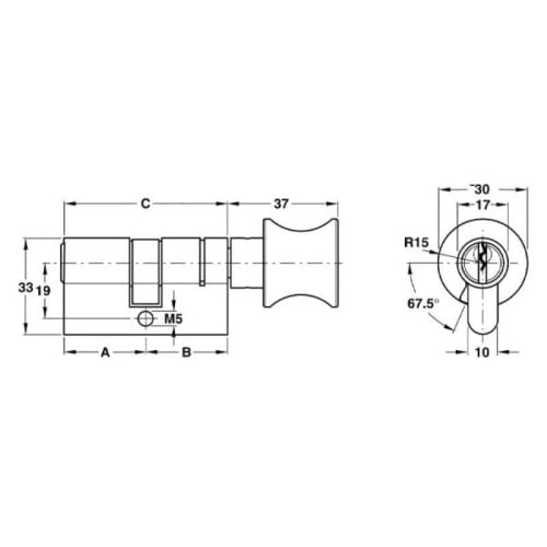 Ruột khóa 1 đầu chìa, 1 đầu vặn chìa chủ EM Häfele 916.96.334 3 size ruot khoa 1 dau chia 1 dau van chia chu em hafele 916 96 334