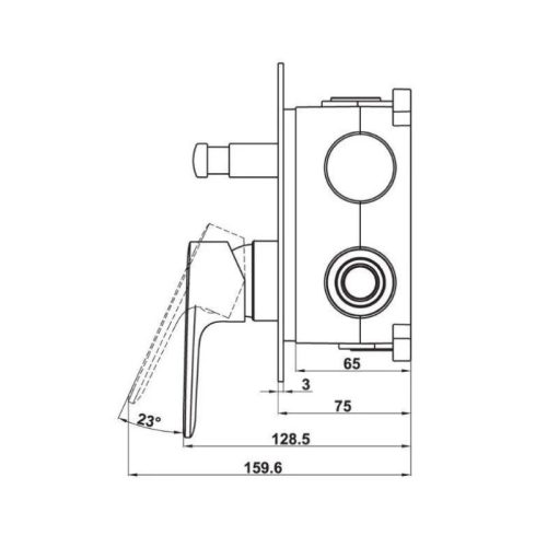 Thông số bộ trộn âm 2 đường nước Kobe Hafele 589.15.007