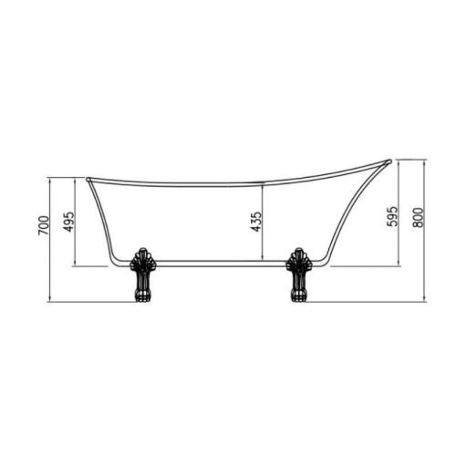 Thông số bồn tắm độc lập NAGOYA 1700 Chrome Hafele 588.99.650