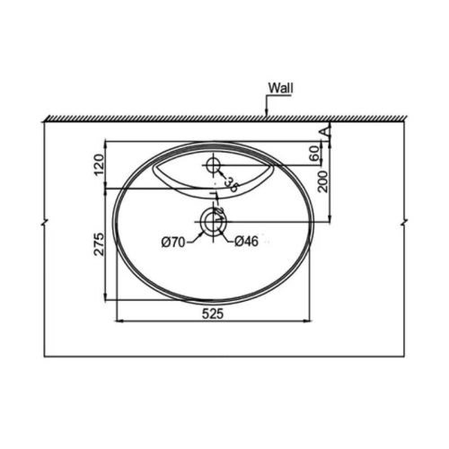 Thông số chậu rửa mặt lavabo đặt bàn Kyoto Hafele 588.79.131