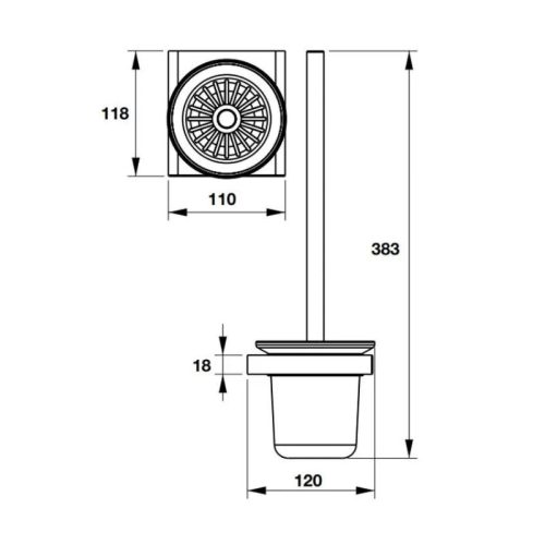 Thông số giá treo cọ vệ sinh Hafele Chiba 580.87.570
