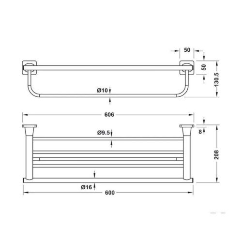 Thông số kệ để khăn tắm Hafele 580.41.413