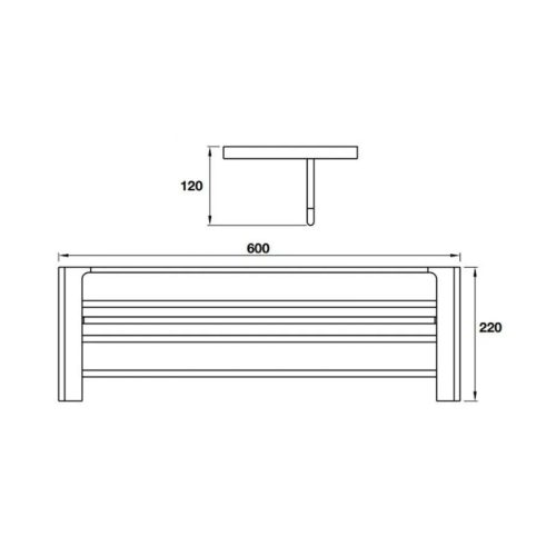 Thông số kệ để khăn tắm Hafele Chiba 580.87.512