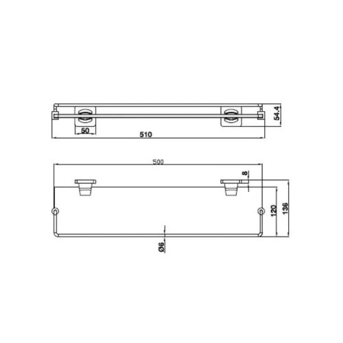 Thông số kệ kính nhà tắm Hafele 580.41.430