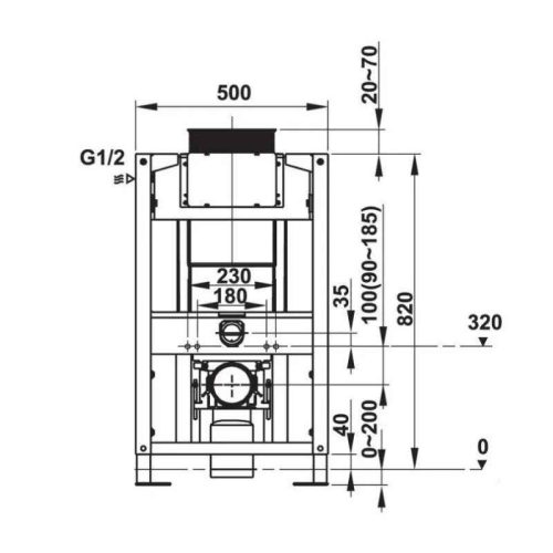 Thông số két nước âm Mechanical 1140 Hafele 588.73.922
