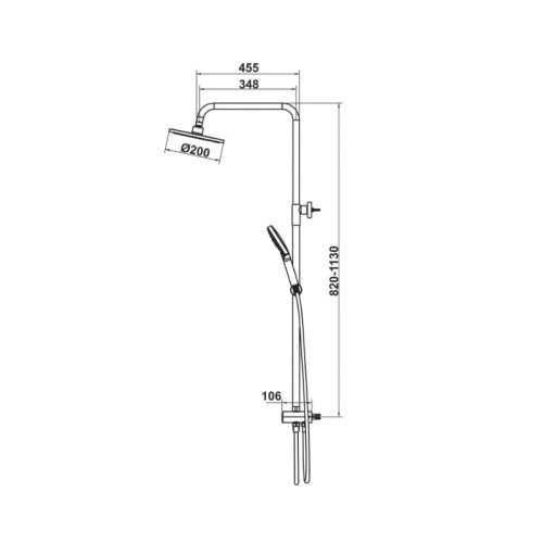 Thông số thanh sen kết hợp Hafele Eco 589.34.189