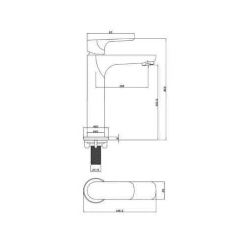 Thông số vòi lạnh lavabo Eco 150 Hafele 589.25.483