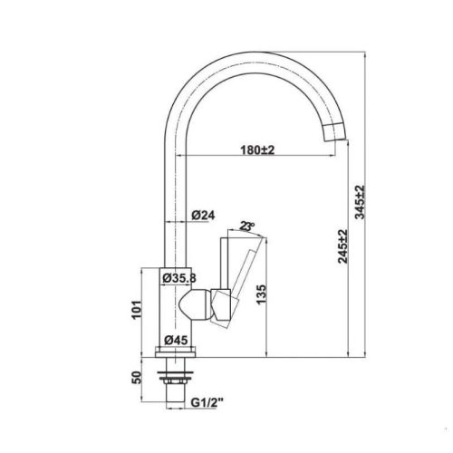 Vòi rửa chén HT21-CC1F245C Hafele 577.55.270 3 Thông số vòi rửa chén HT21-CC1F245C Hafele 577.55.270