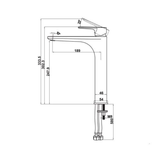 Thông số vòi trộn Kobe 240 Hafele 589.15.002