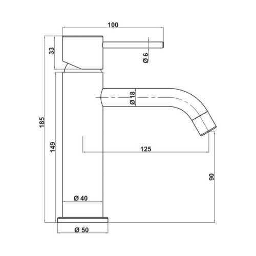 Thông số vòi trộn lavabo Hafele Retro 90 CP 589.15.010