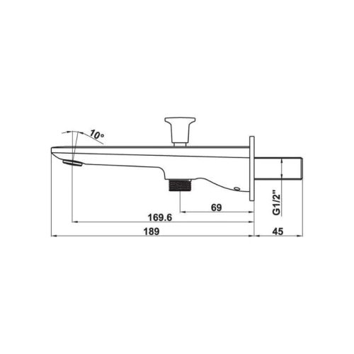 Thông số vòi xả bồn 2 đường nước Kobe Hafele 589.15.061