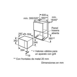 Kích thước của Lò vi sóng Bosch HMT75M664