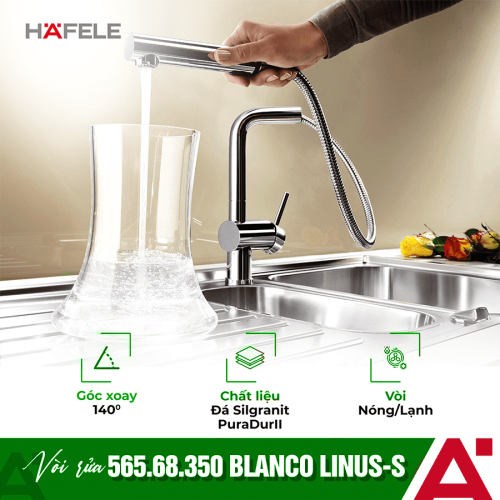 Vòi rửa chén bát Hafele Blancolinus S màu đen 565.68.350