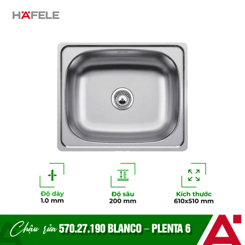Chậu rửa bát inox Hafele Blanco Plenta 6 570.27.190