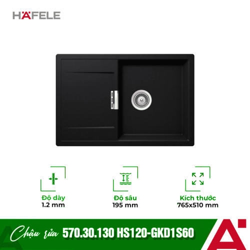 Chậu rửa bát đá Hafele HS20-GKD1S60 570.30.130