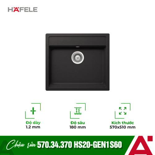 Chậu rửa bát đá Hafele HS20-GEN1S60 570.34.370