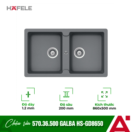 Chậu đá Hafele GALBA HS-GD8650 570.36.500