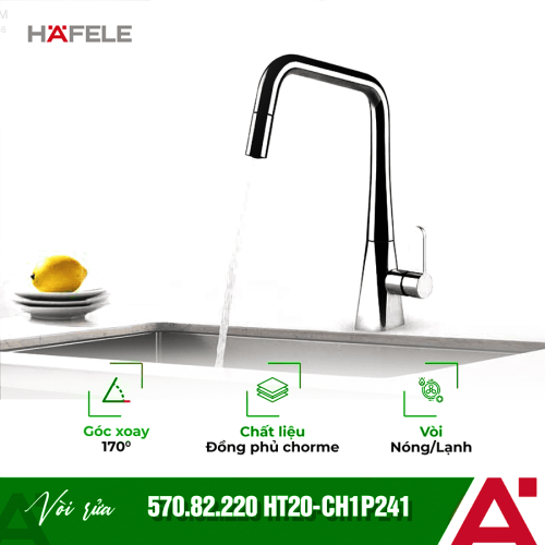 Vòi rửa bát inox Hafele Hydros HT20-CH1P241 570.82.220