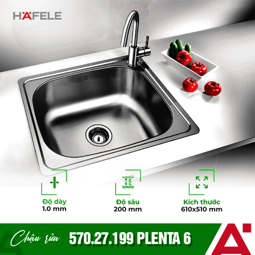 Chậu rửa chén bát inox Hafele Blanco - PLENTA 6 570.27.199