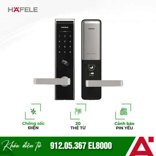 Khóa điện tử Hafele EL8000 912.05.367 màu bạc