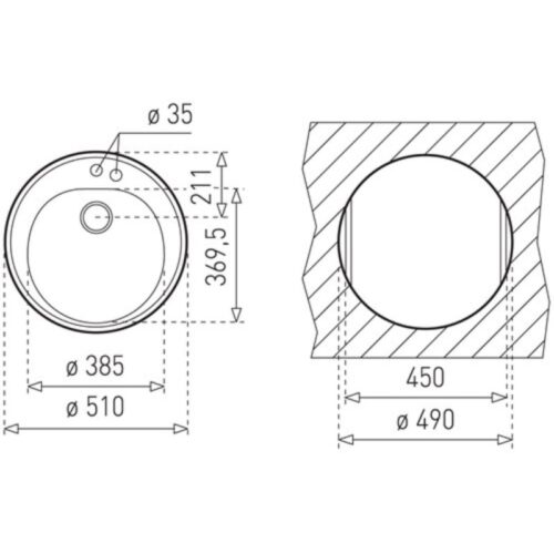 Kích thước chậu rửa bát Teka Centroval 45