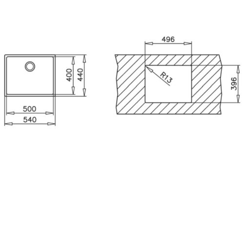 Chậu rửa Teka LINEA R15 50.40 3 Kích thước chậu rửa Teka LINEA R15 50.40