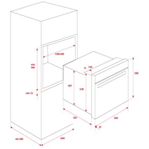 Kích thước lò nướng Teka HLB 860