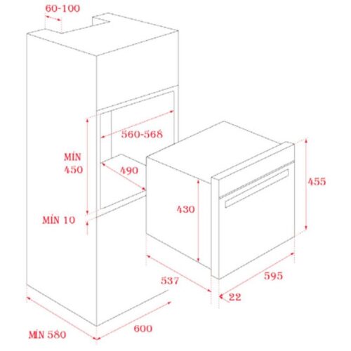 Kích thước lò nướng Teka HLC 847 C