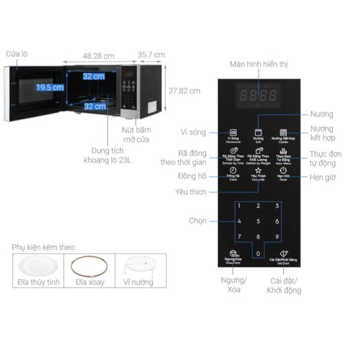 Kích thước lò vi sóng Electrolux EMG23DI9EBP