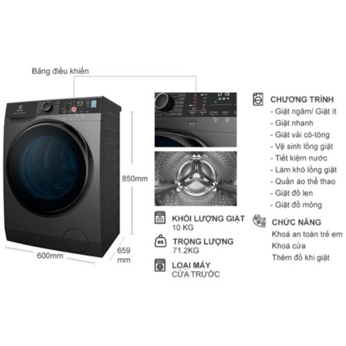 Kích Thước Máy Giặt Electrolux EWF1042R7SB