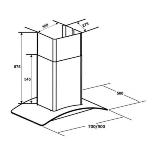 Kích thước máy hút khử mùi Kocher K-8390 90cm
