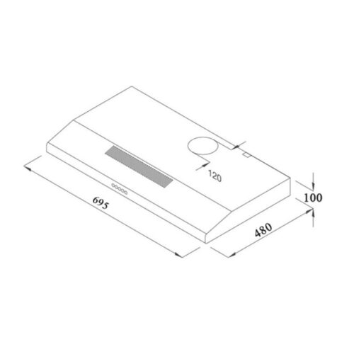 Máy hút mùi âm tủ Hafele HC-BI70B 538.86.095 6 Kích thước máy hút mùi âm tủ Hafele HC-BI70B 538.86.095