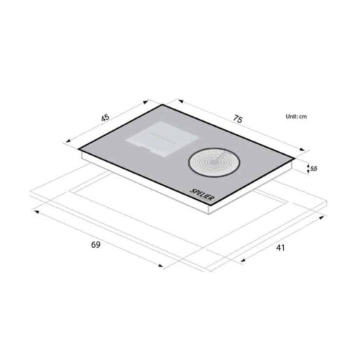Kích thước của Bếp điện từ Spelier SPE HC928EG