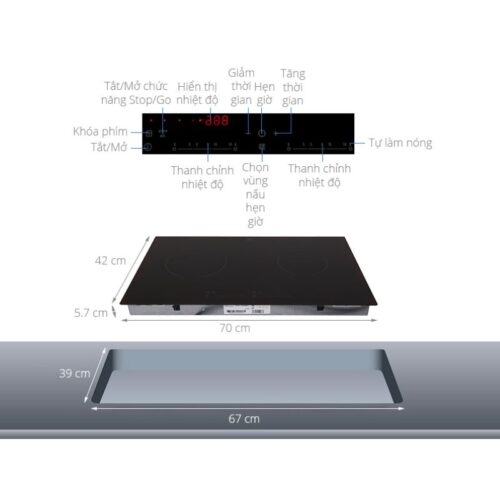 Kích thước Bếp từ âm Electrolux EHC724BA