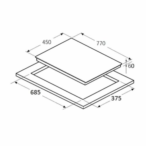Kích thước bếp từ 2 vùng nấu Hafele HC-I772C 536.61.575