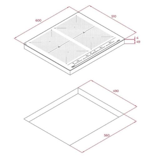 Kích thước của Bếp từ Teka IZF 64600 MSP BK