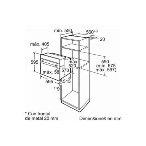 Kích thước lò nướng Bosch HBA21B250E