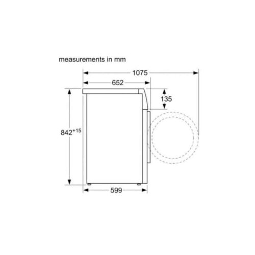 Máy sấy quần áo Bosch WPG24100MY 6 Kích thước máy sấy quần áo Bosch WPG24100MY