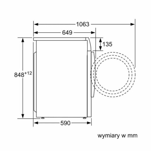 Kích thước máy giặt quần áo Bosch WVG30441EU