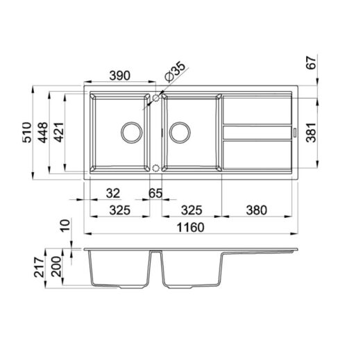 Chậu đá Malloca BIANCO K-40062 ( NANO)