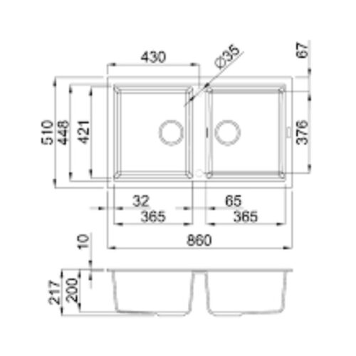Chậu đá Malloca TORTORA K-45043 ( NANO)