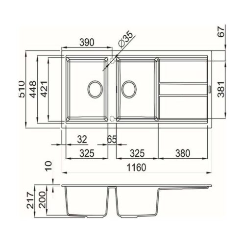 Chậu đá Malloca TORTORA K-50043 ( NANO)