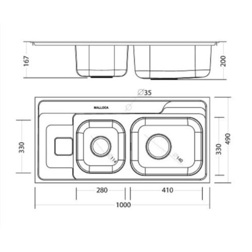 Chậu rửa bát Malloca MS 1005 New