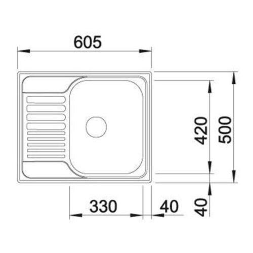 Kích thước chậu rửa chén Blanco TIPO 45 s Mini
