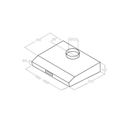 Kích thước máy hút mùi Elica KREA ST IX F/60