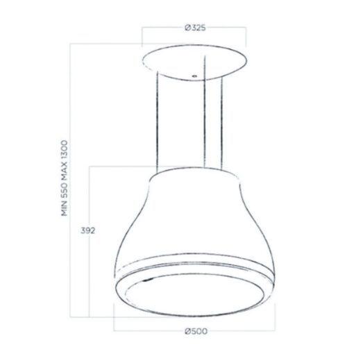 Kích thước máy hút mùi Elica SHINING CAST IRON/F/50